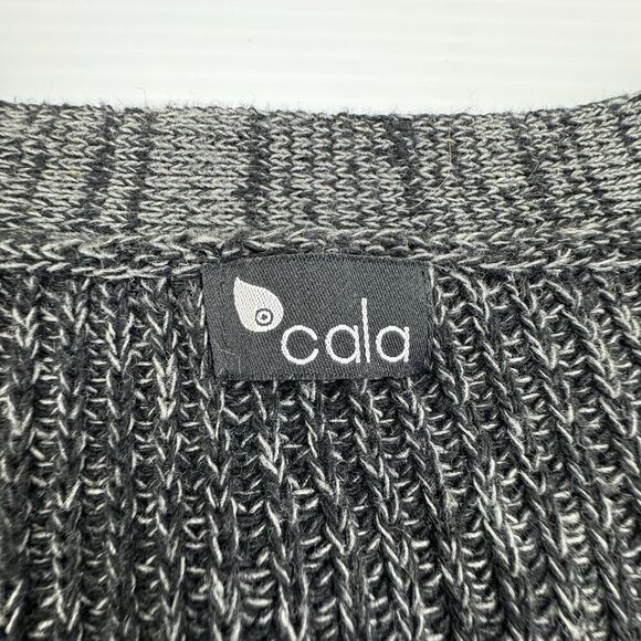 Cala Gray Sweater Silver Rings Oversized Long Sleeve Size Large V Neck - Picture 2 of 8